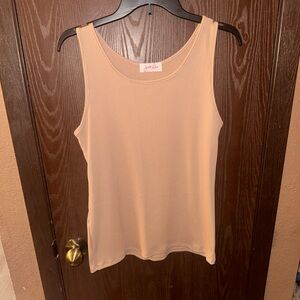 Jess Lea Beige Ribbed Knit Scoop Neck Tank Top Women's XL
